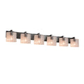 Fusion Modular 6 Light Bath Bar Seeded Oval Shade