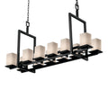 Fusion Montana Matte Black Bridge Chandelier Short Opal Square W Flat Rim Shade