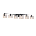 Fusion Regency 6 Light Bath Bar Seeded Rectangle Shade