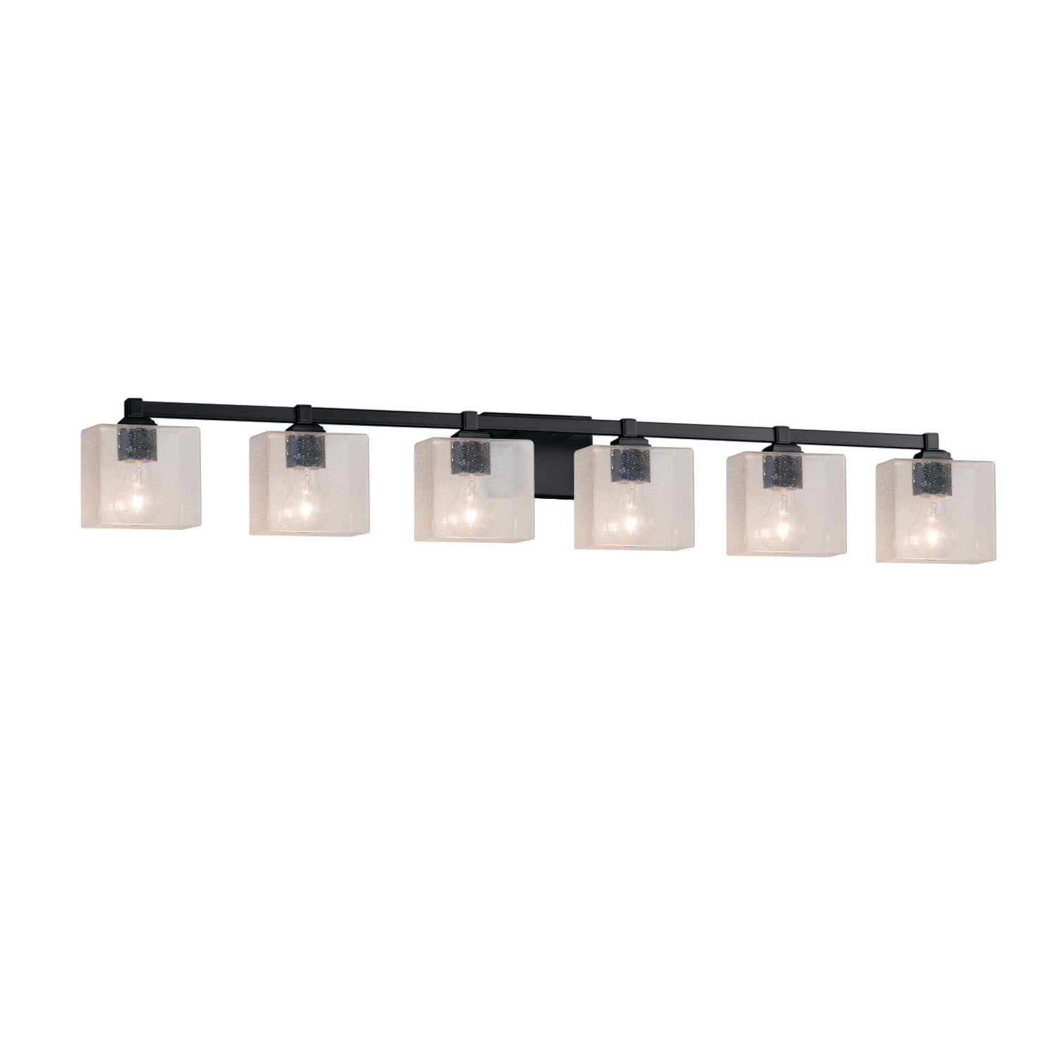 Fusion Regency 6 Light Bath Bar Seeded Rectangle Shade