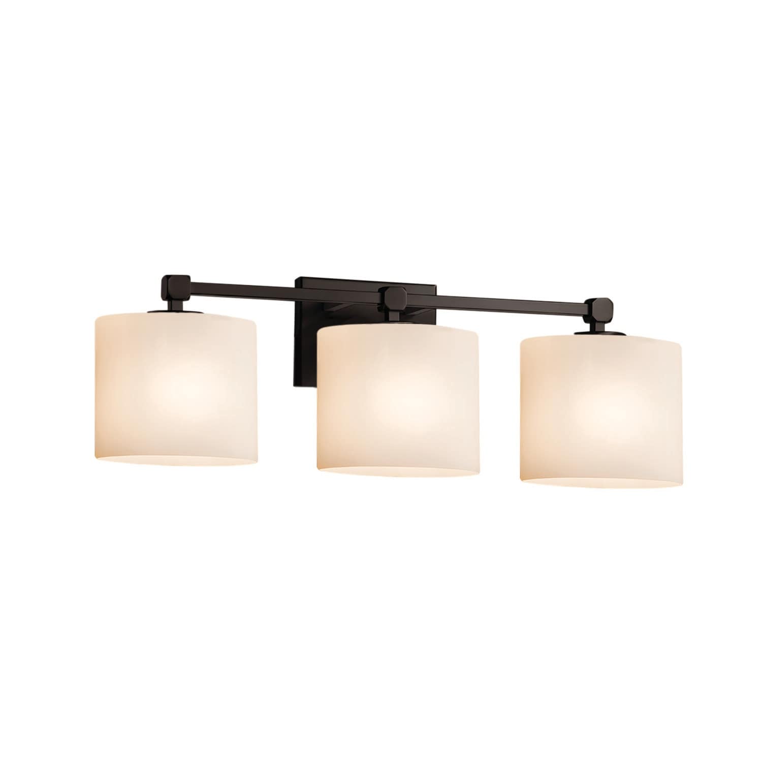 Fusion Tetra 3 Light Bath Bar Opal Oval Shade