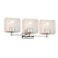Fusion Tetra 3 Light Bath Bar Seeded Rectangle Shade