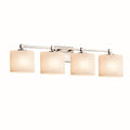 Fusion Tetra 4 Light Brushed Nickel Bath Bar Opal Oval Shade