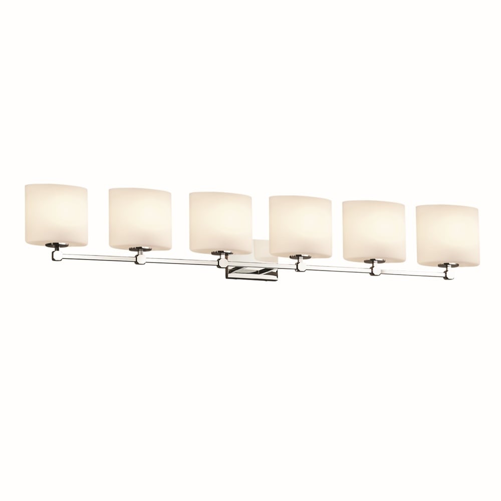 Fusion Tetra 6 Light Bath Bar Opal Oval Shade