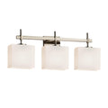 Fusion Union 3 Light Brushed Nickel Bath Bar Opal Rectangle Shade