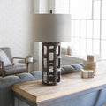 Fyl Table Lamp With Brown Base And Off White Shade
