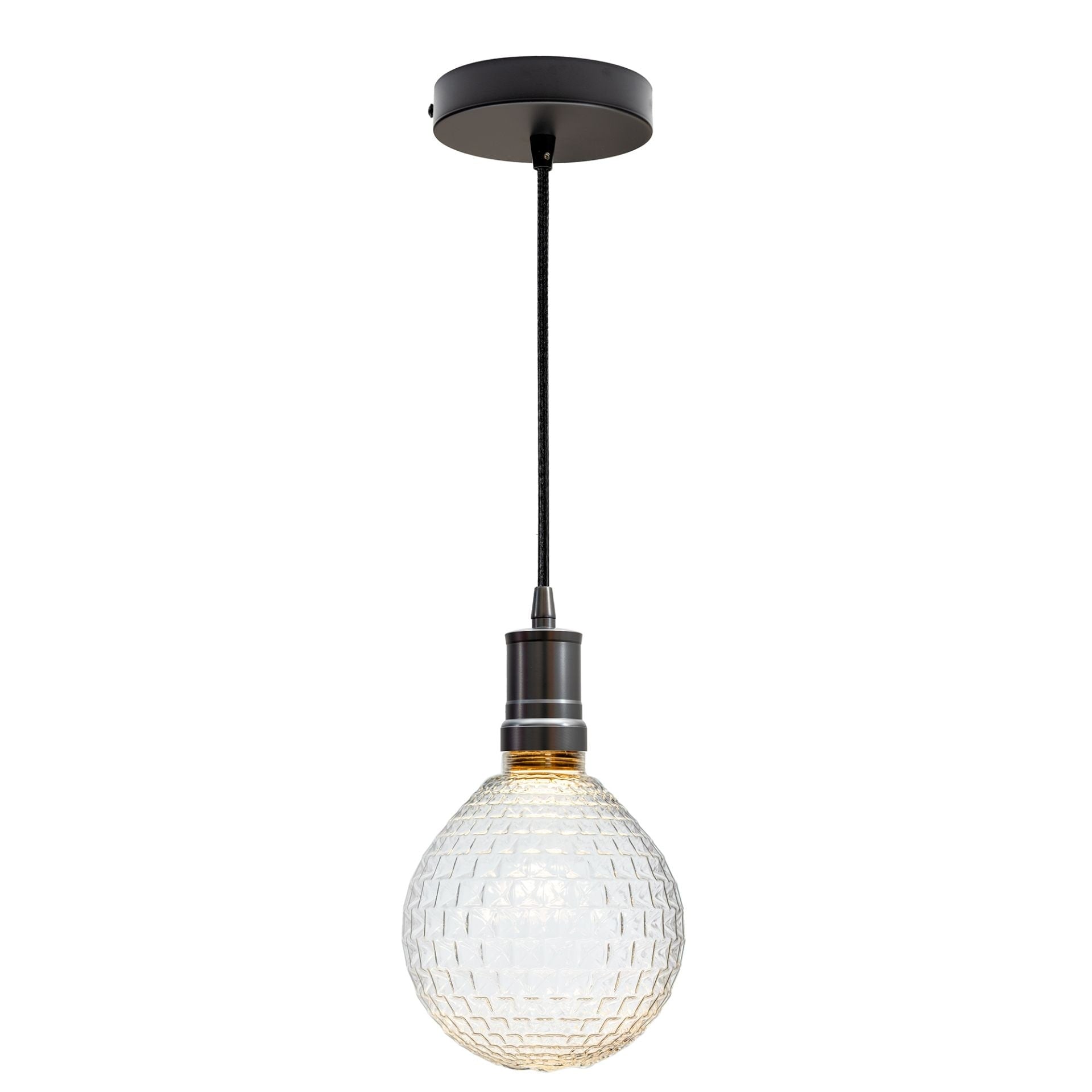 G125 Globe Pendant Light Led Bulb Gunmetal Shatter Resist Indoor Outdoor Large
