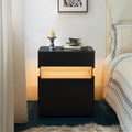 Gdf Studio Avalon Modern Led Nightstand With Three Drawers And 16 Color Rgb Lighting