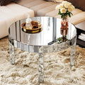 Gdf Studio Dazzling Art Deco Mirrored Round Coffee Table
