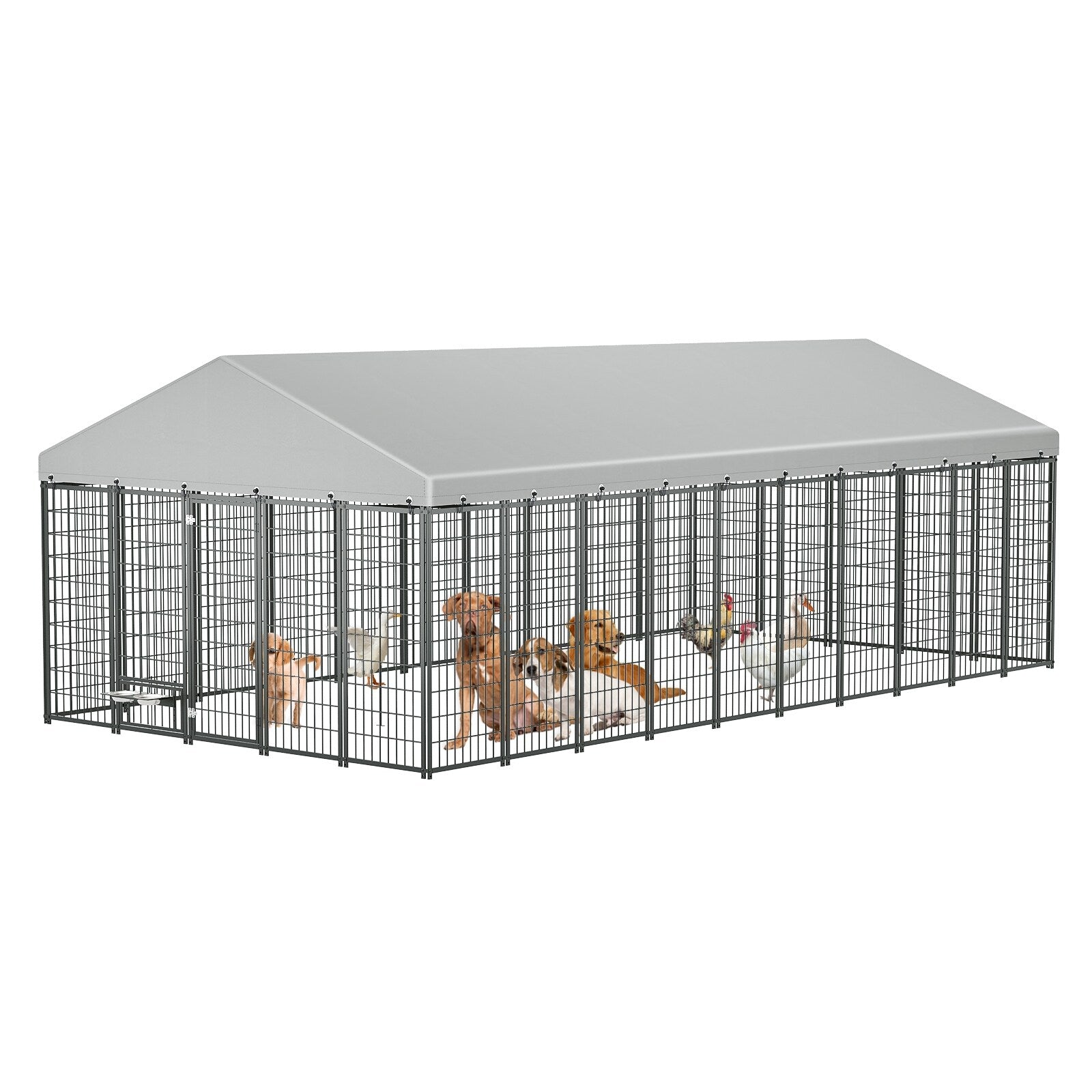 Gdf Studio Ironhaven Max Outdoor Dog Kennel With Feeding Station