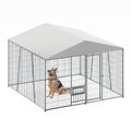 Gdf Studio Ironhaven Pro Outdoor Dog Kennel With Feeding Station