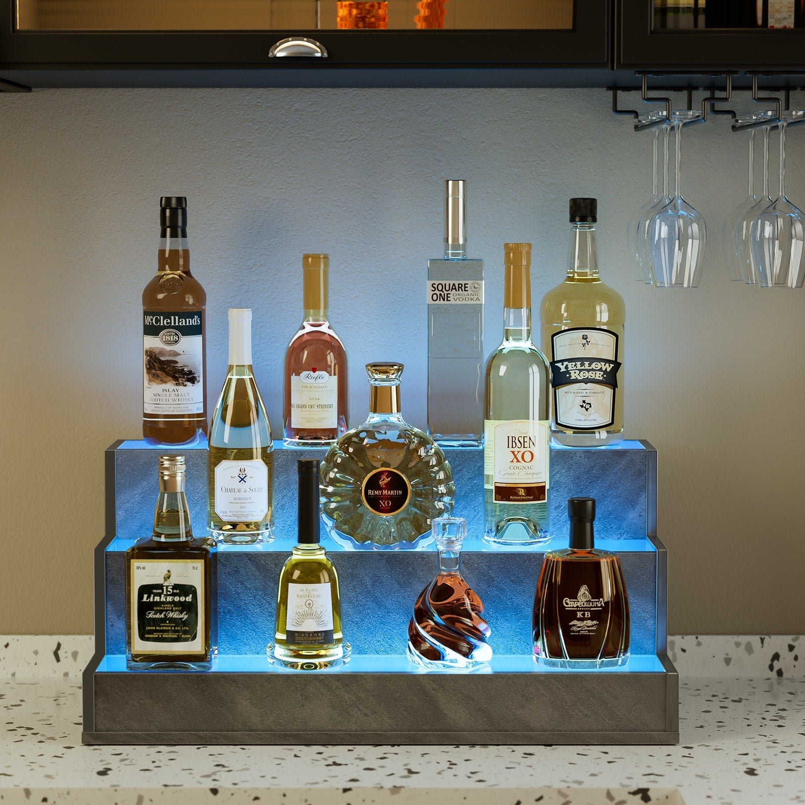 Gdf Studio Luminex Modern Led Bottle Display Shelf With App Control