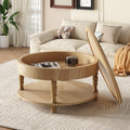 Gdf Studio Modern Solid Wood Storage Coffee Table With Hidden Compartment