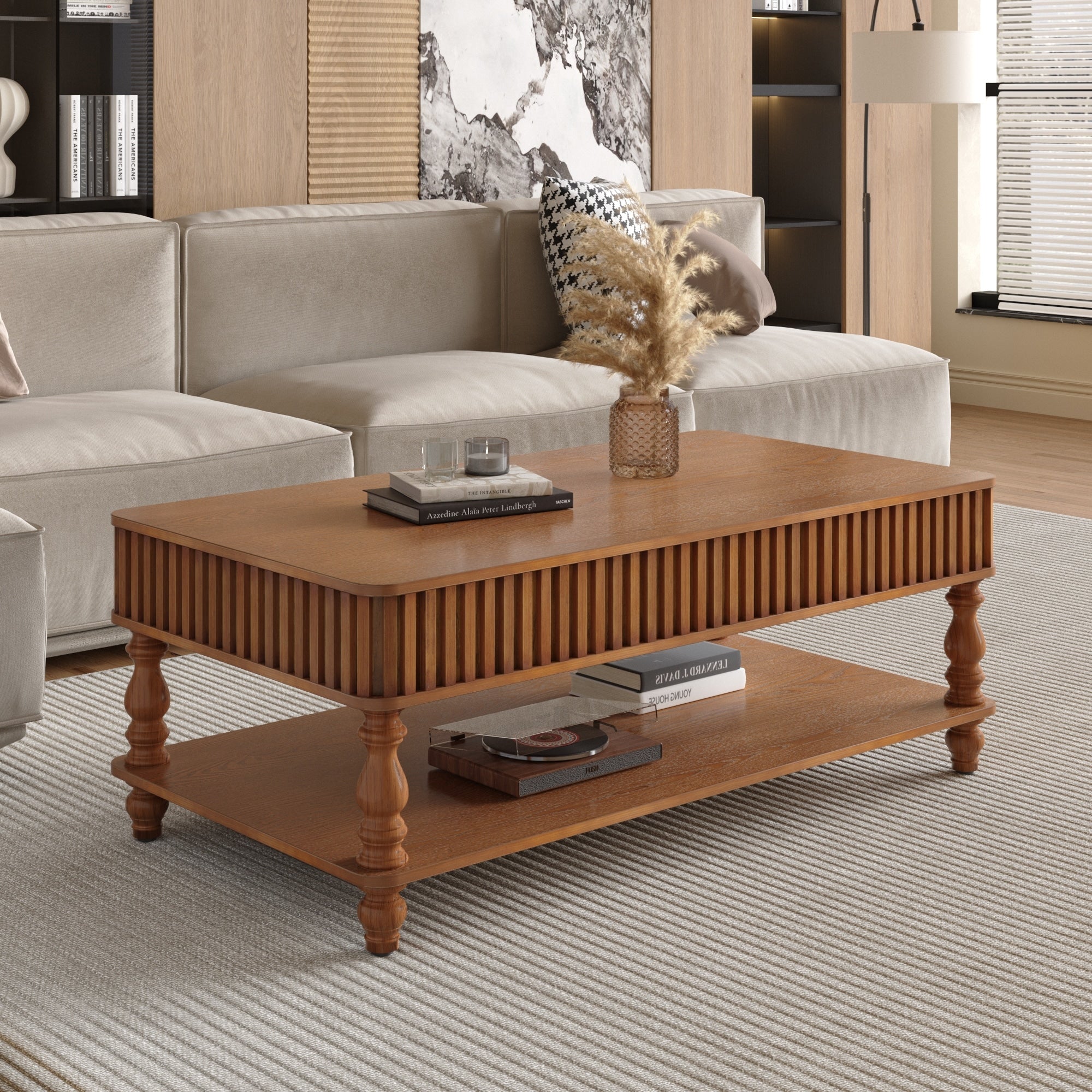 Gdf Studio Modern Wooden Lift Top Coffee Table With Storage