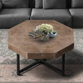 Gdf Studio Patchwork Modern Farmhouse Wood Coffee Table With Metal Base