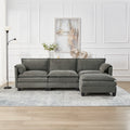 Gdfstudio 107 Rubber Wood Modular L Shaped Sofa With Storage