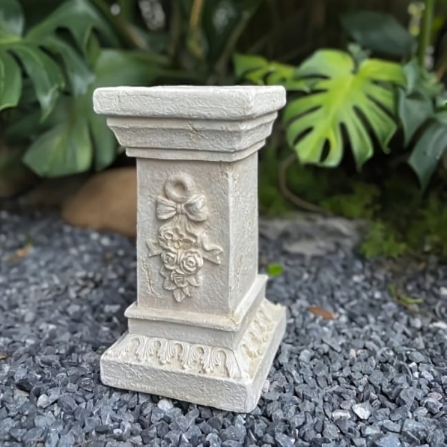 Gdfstudio 11.8 Retro Greek Roman Column Resin Decor Stand Indoor Outdoor Garden Wedding Ornament