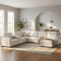 Gdfstudio 134 Modular Chenille U Shape 5 Seat Sectional Sofa With Storage