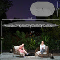 Gdfstudio 14.4X8.4 Double Sided Patio Parasol With 36 Solar Led Lights Base