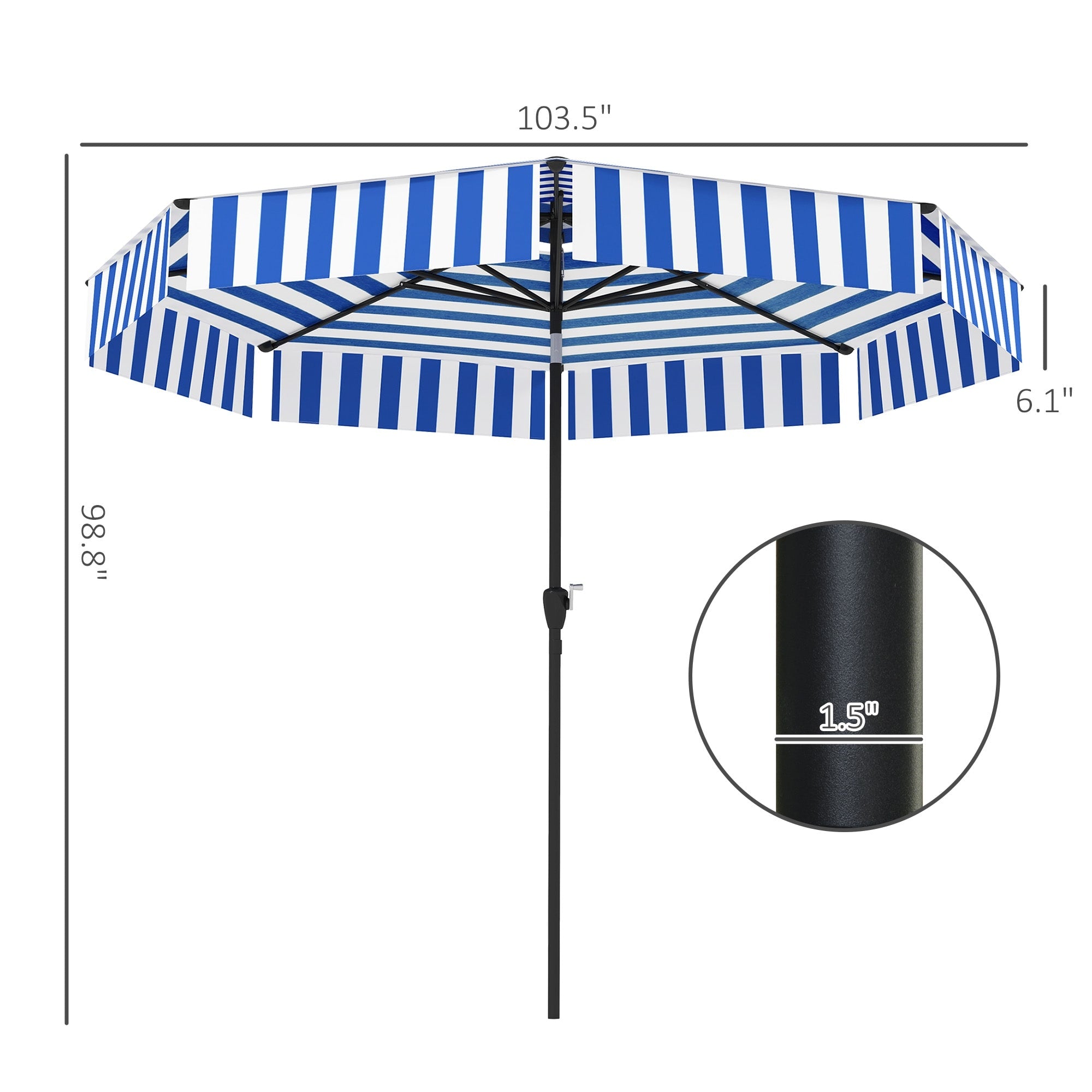 Gdfstudio 2 Tier 8.6Ft Vented Patio Umbrella With Crank And Tiltable Canopy