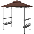 Gdfstudio 2 Tier 94.5 X 59 Outdoor Bbq Gazebo With Side Shelves Storage