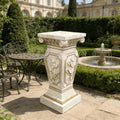Gdfstudio 22.05 Resin European Floral Carved Roman Column Pedestal Outdoor Indoor Garden Display Stand
