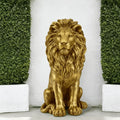Gdfstudio 24 Resin Lion Guardian Sculpture Outdoor Indoor Garden Patriotic Villa Decor