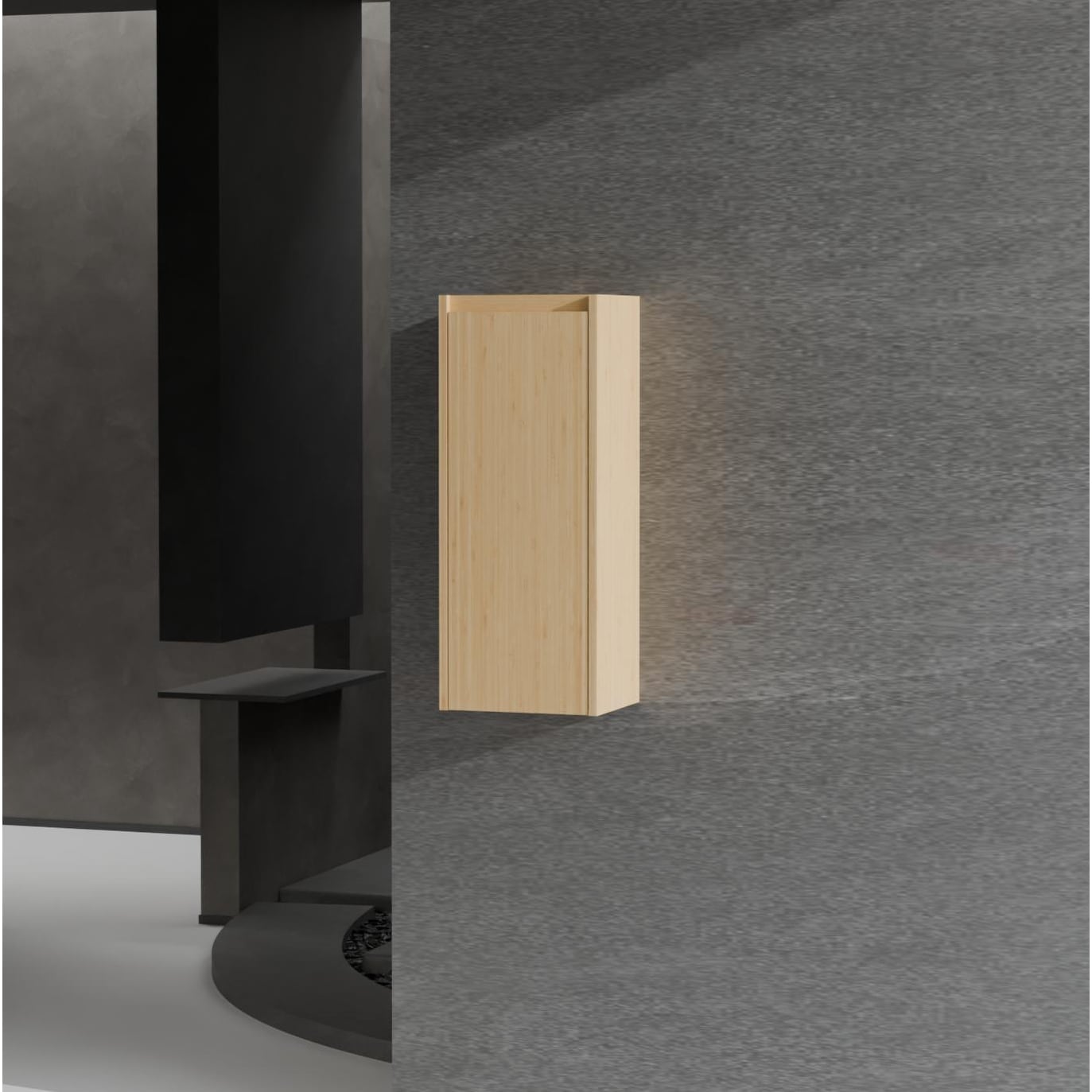 Gdfstudio 29.5 Tall Solid Bamboo Wood Bathroom Wall Cabinet With Storage Shelf Soft Close Door For Versatile Home Use
