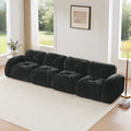 Gdfstudio 4 Seater 140 Velvet Boneless Sectional Sofa With 32D Sponge