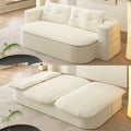 Gdfstudio 78.7 Modern 2 In 1 Plush Corduroy Tufted Upholstered Convertible Foldable Sleeper Sofa Bed With Blanket 2 Pillows