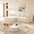 Gdfstudio 90.6 3 In 1 Convertible Velvet Sleeper Sofa With Movable Ottoman