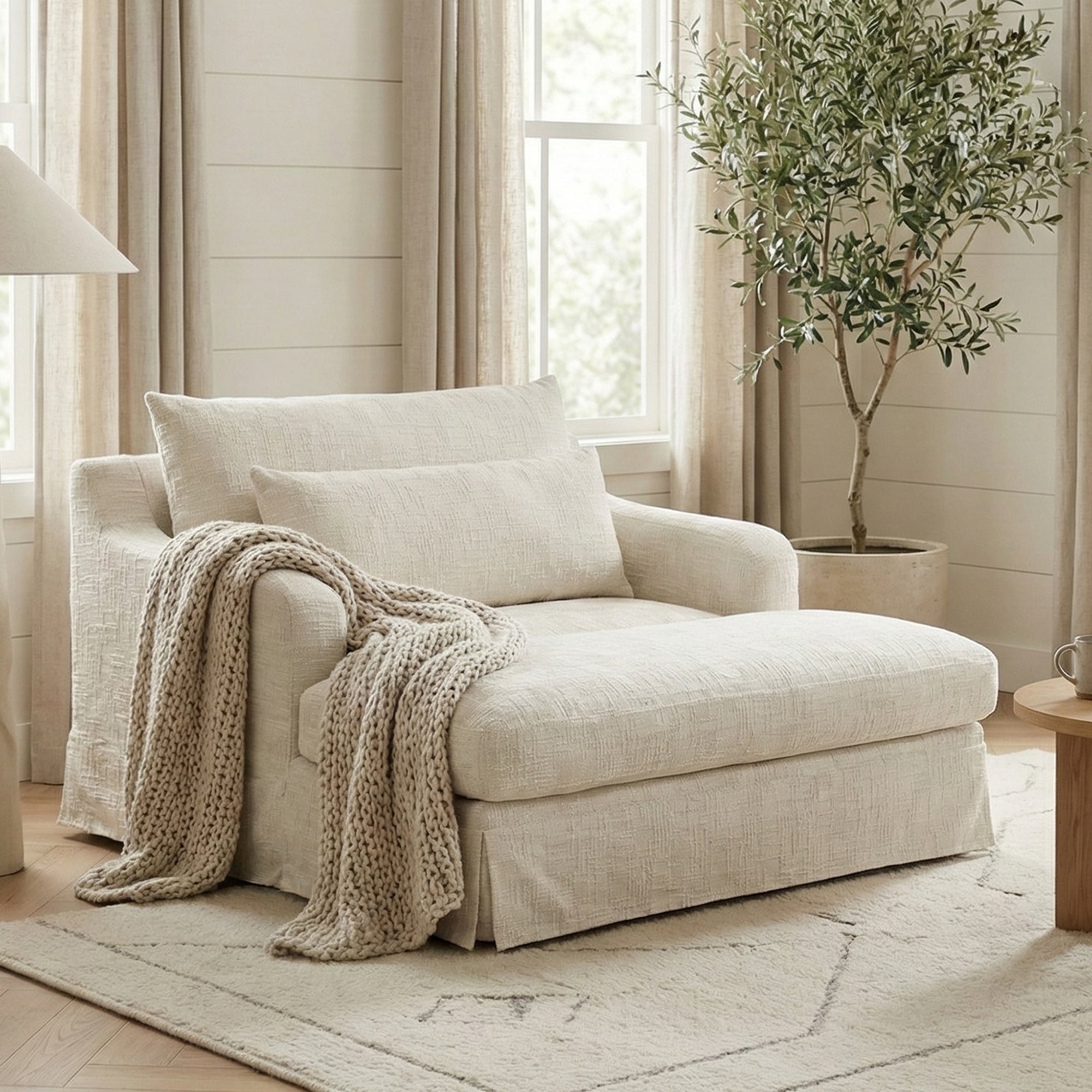 Gdfstudio 93.7 Modular Chenille Sectional Sofa Bed With Usb