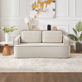 Gdfstudio Acacia Wood 2 Seater 78.7 Soft Upholstered Loveseat Sofa