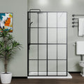 Gdfstudio Adrian Minimalist Walk In Shower Screen Door With Frosted Tempered Glass And Open Entry Design