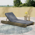 Gdfstudio Alen Patio Acacia Chaise Lounge With Cushion