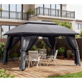Gdfstudio Alexander Spacious Outdoor Patio Gazebo Canopy Shelter With Vented Roof And Full Netting Protection