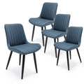 Gdfstudio Alistair Modern Pu Leather Dining Chair Set With Thick Cushioned Seating And Sleek Metal Legs
