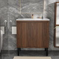 Gdfstudio Ari Modern Aesthetic Freestanding Bathroom Vanity With Ceramic Sink Soft Close Drawers Large Storage Spaces