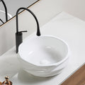 Gdfstudio Arlo Artistry Compact Modern Textured Ceramic Vessel Sink With Bas Relief Surface No Drain And Faucet Hole