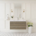 Gdfstudio Ashton Floating Bathroom Vanity With Solid Surface Basin And Soft Close Storage Drawers