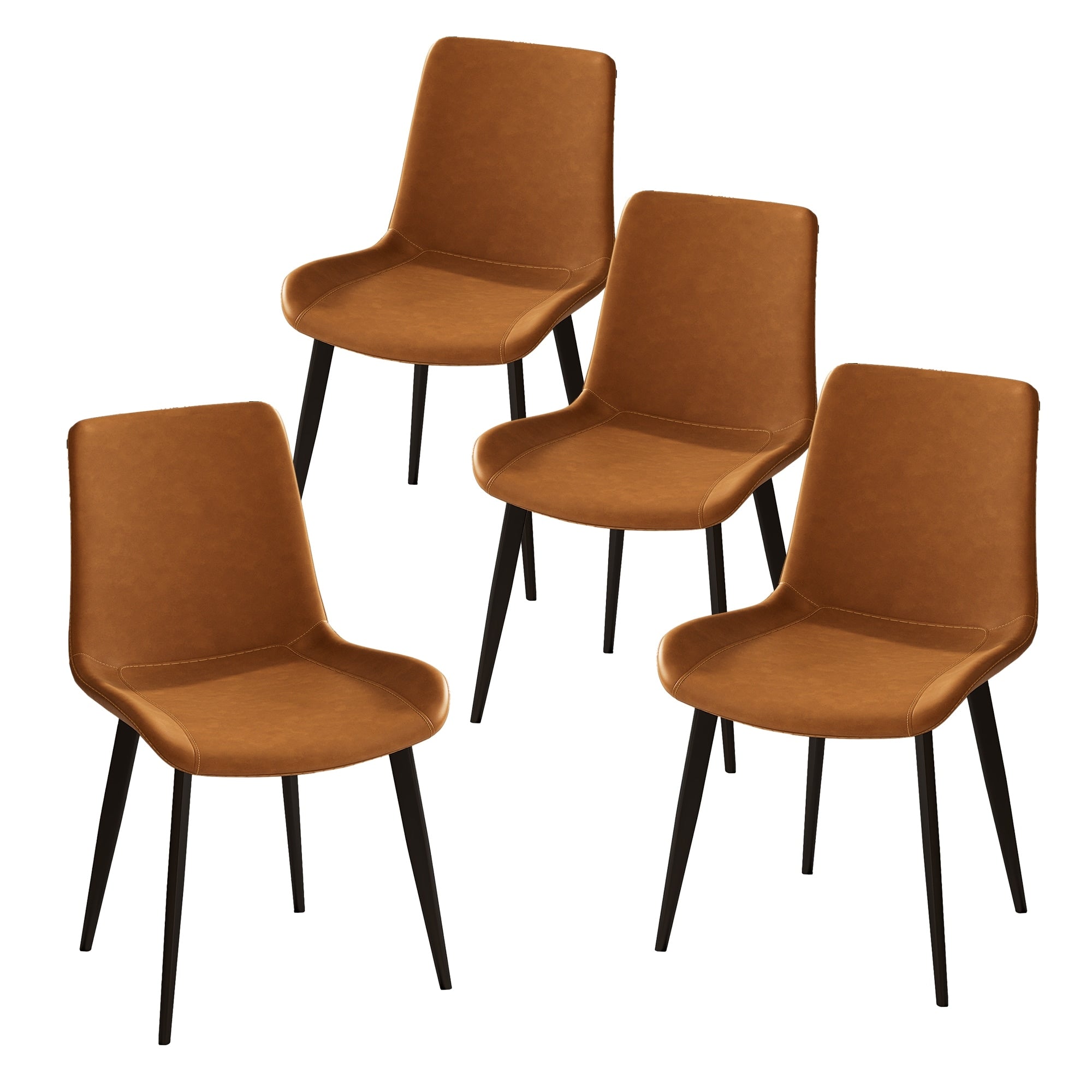 Gdfstudio Brandon Contemporary Upholstered Dining Chair Set With Sleek Comfort And Durable Metal Base