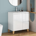 Camden Modern Freestanding Bathroom Vanity With Ceramic Sink Soft Close Drawer Handle Free Solid Wood Feet By Gdfstudio