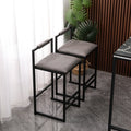 Gdfstudio Cavalli Modern Faux Leather Upholstered Armless Counter Height Bar Stool With Metal Frame Backrest Set Of 2