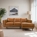 Gdfstudio Chase Genuine Leather 3 Seater 90.9 Right Facing Sectional Sofa