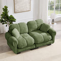 Gdfstudio Chenille Cloud 2 Seater 76.3 Loveseat Sofa With Quilted Back And Petal Stylish Design