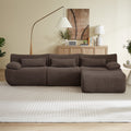 Gdfstudio Cloud Boneless Corduroy L Shaped 4 Seater 110.2 Sectional Sofa For Indoor Multi Room Use