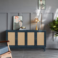 Gdfstudio Coastalcraft Modern Rattan Sideboard Buffet Cabinet With Adjustable Shelves