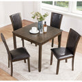 Gdfstudio Dalton 5 Piece Transitional Wooden Dining Table Set With 4 Upholstered Faux Leather Chairs