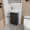 Gdfstudio Dominic 16 Inch Compact Freestanding Bathroom Vanity With Undermount Ceramic Sink And Smart Storage Cabinet