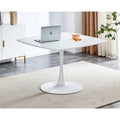 Gdfstudio Elmbridge Mid Century Modern Contemporary 42.1 Pedestal Tulip Dining Table With Square Round Edge Top